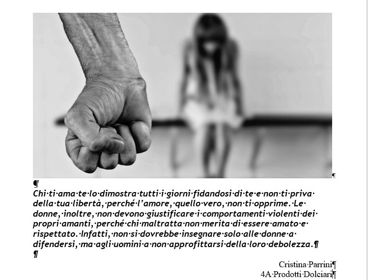 Immagine e testo su violenza donne